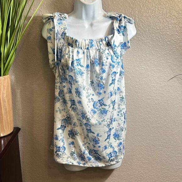 #363 Elliott & Vine sleeveless floral printed top size 1X - Picture 1 of 9